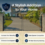 Aleko Steel Dual Swing Driveway Gate - MILAN Style - 12 x 6 Feet