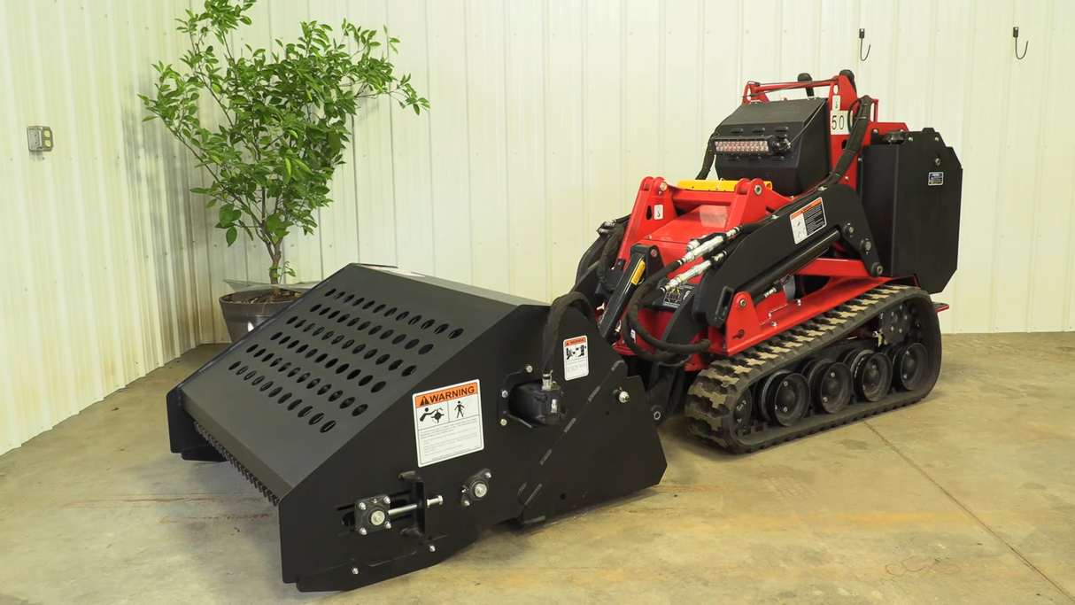 Erskine Mini Landscape Rake | Working Width 48" | Hydraulic Motor Flow Range 13-25 GPM | For Mini Skid Steer