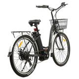 Ecotric 26inch Black Peacedove Electric City Bike With Basket And Rear Rack