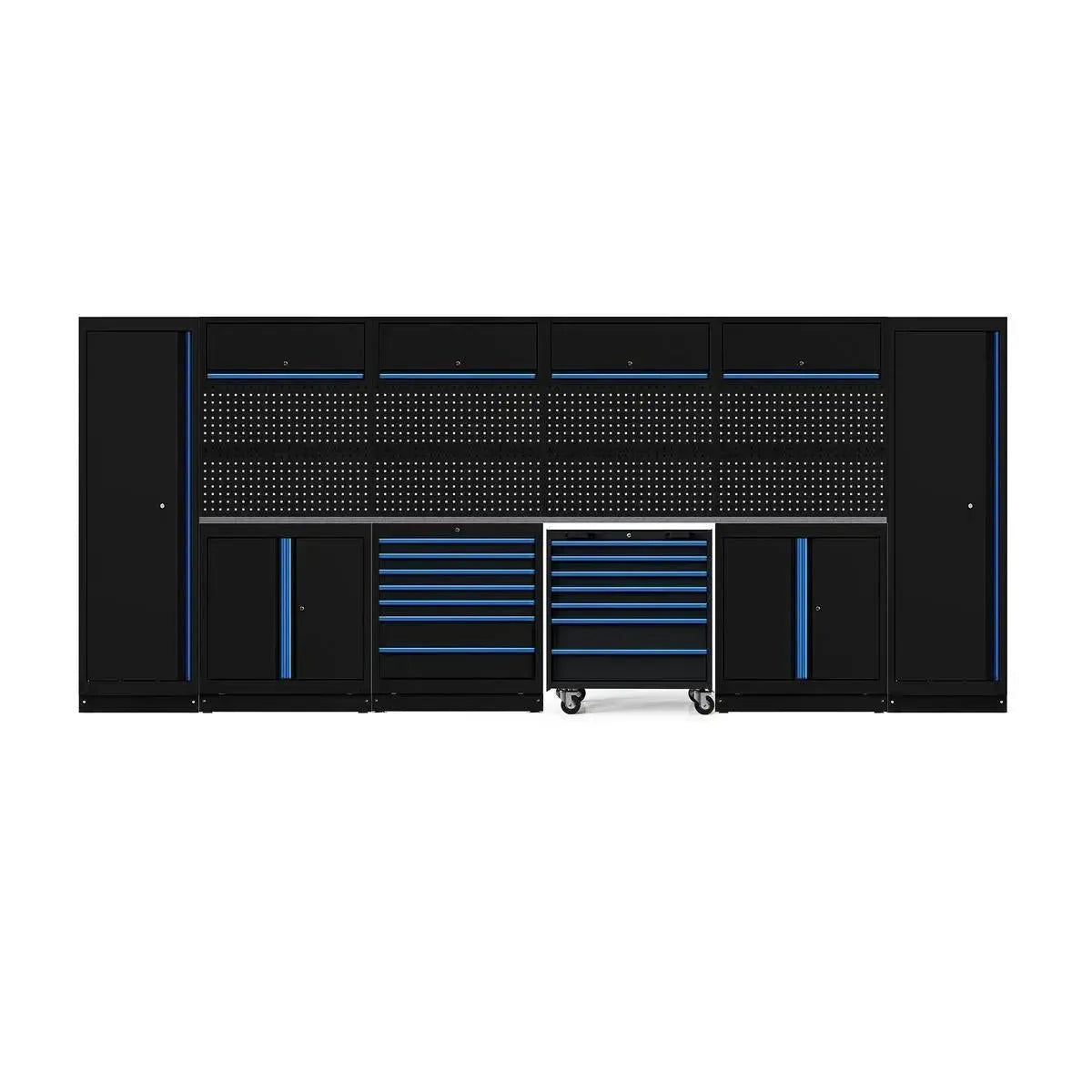 Boxo OSM Pro Series | 184" 21-Piece Professional Organized Storage Modules Build Out | 14-Drawers, 10-Cabinets