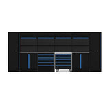 Boxo OSM Pro Series | 184" 21-Piece Professional Organized Storage Modules Build Out | 14-Drawers, 10-Cabinets