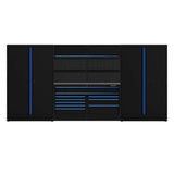 Boxo OSM Pro Series | 156" 7-Piece Professional Organized Storage Modules Build Out | 10-Drawers, 4-Cabinets
