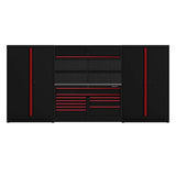 Boxo OSM Pro Series | 156" 7-Piece Professional Organized Storage Modules Build Out | 10-Drawers, 4-Cabinets
