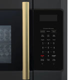 FORNO Fornace 30" 1.5 cu. ft. 300 CFM Over The Range Microwave in Black with Silver Accents, FOTR3038-30BLK