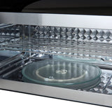 FORNO Fornace 30" 1.5 cu. ft. 300 CFM Over The Range Microwave in Black with Silver Accents, FOTR3038-30BLK