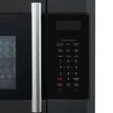 FORNO Fornace 30" 1.5 cu. ft. 300 CFM Over The Range Microwave in Black with Silver Accents, FOTR3038-30BLK