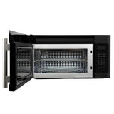 FORNO Fornace 30" 1.5 cu. ft. 300 CFM Over The Range Microwave in Black with Silver Accents, FOTR3038-30BLK