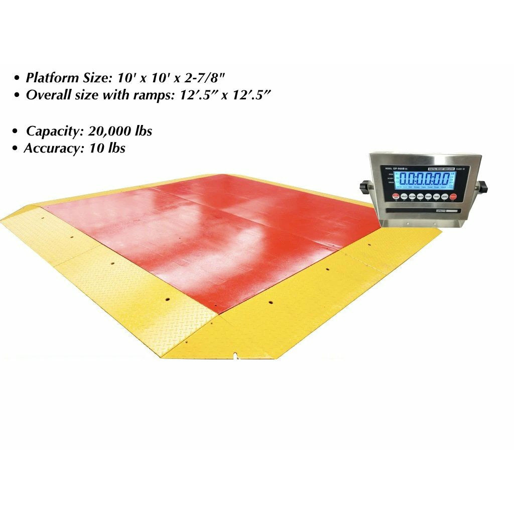 Prime Scales SL-960 Heavy Duty Ultra low Cargo Pancake Scale Selleton with Capacity of 20,000 lbs x 10 lb