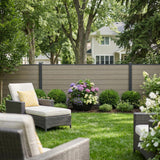 Aleko 8’ x 4’ Composite Privacy Fence - Gray - Charlotte Series