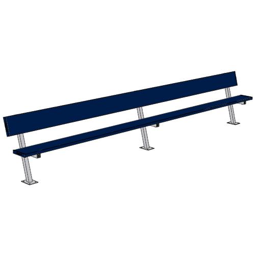 15' Player Bench w/Seat Back (Surface Mount)
