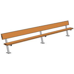 15' Player Bench w/Seat Back (Surface Mount)