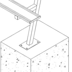 15' Player Bench w/Seat Back (Surface Mount)