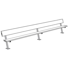 15' Player Bench w/Seat Back (Surface Mount)