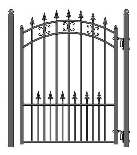 Aleko Steel Pedestrian Gate - ST.LOUIS Style - 5 ft