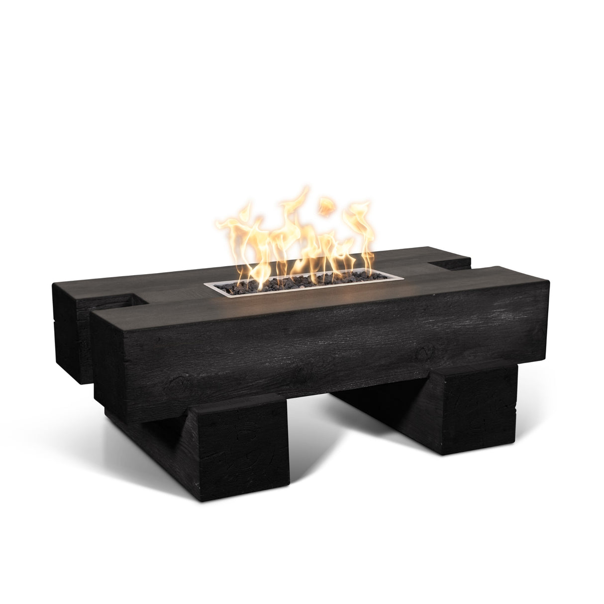 The Outdoor Plus Palo Wood Grain Concrete Fire Pit plus Free Cover