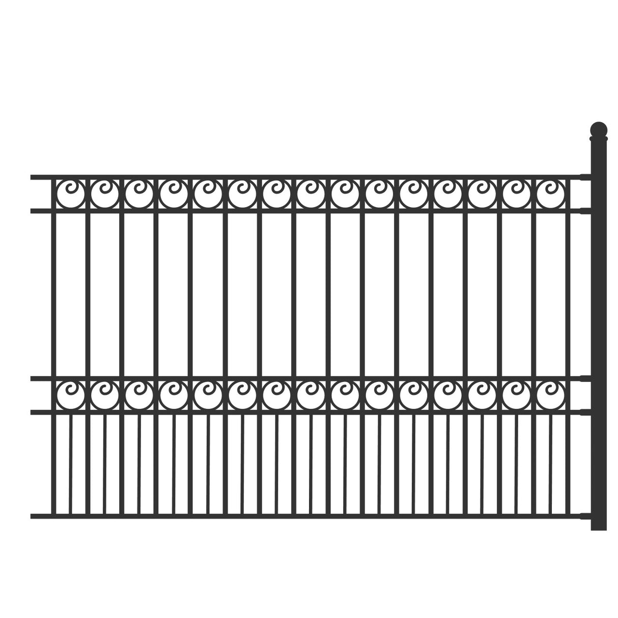 Aleko 4-Panel Steel Fence Kit – PARIS Style – 8x5 ft. Each