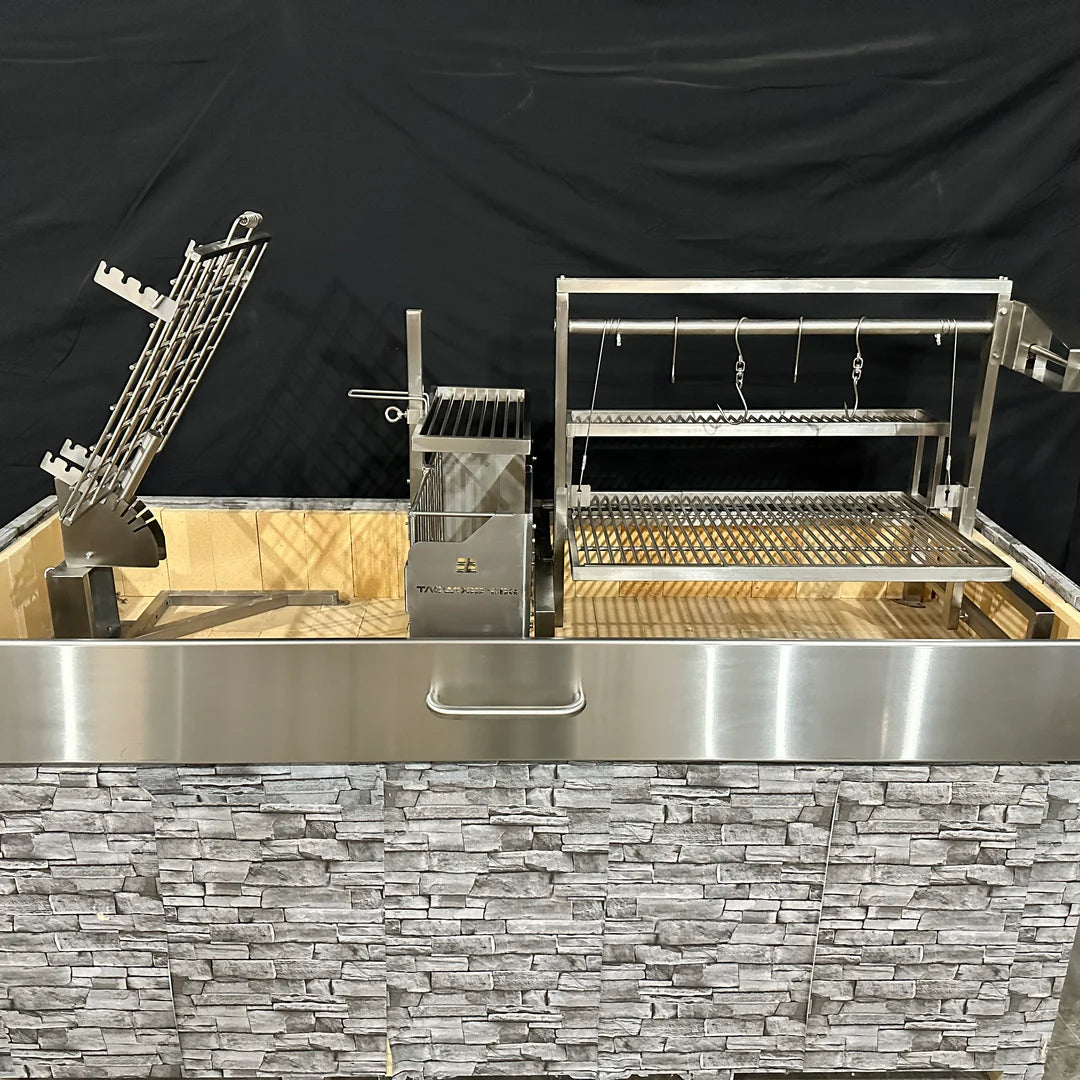 Tagwood BBQ Insert Style Argentine Santa Maria Wood Fire & Charcoal Gaucho Grill without firebricks | BBQ09SS -