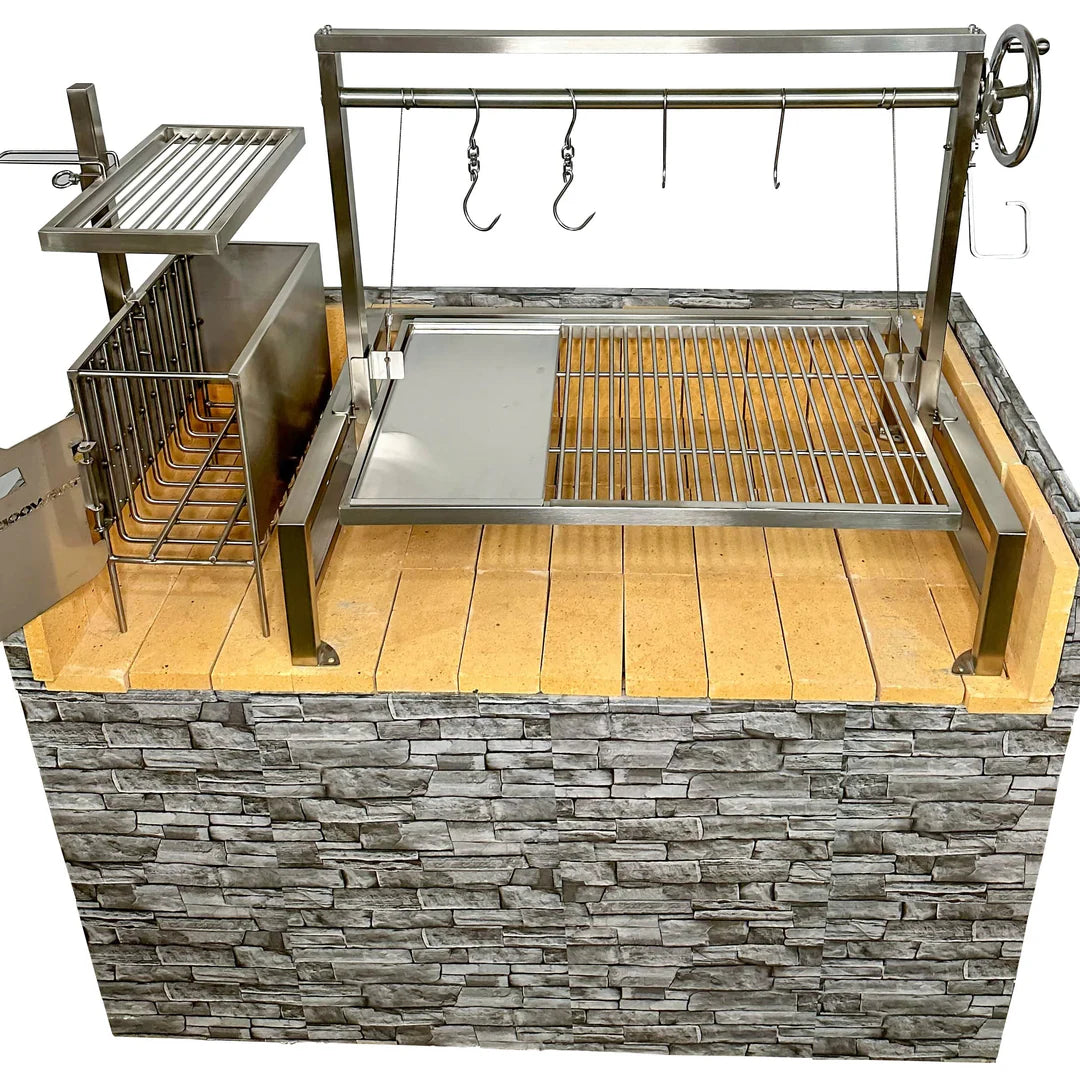 Tagwood BBQ Insert Style Argentine Santa Maria Wood Fire & Charcoal Gaucho Grill without firebricks | BBQ09SS -