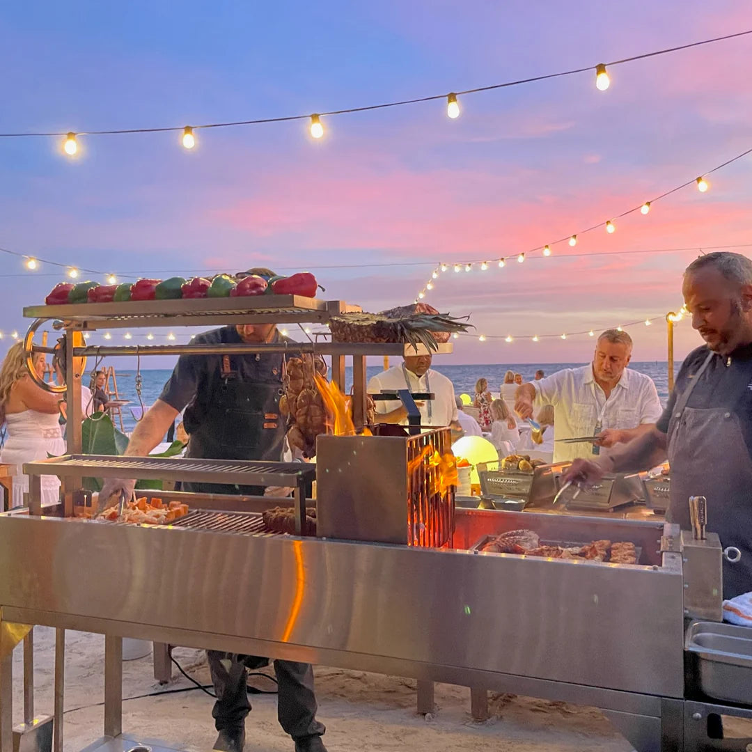 Santa Maria Style Grill enhanced with a 360° rotating Clamp Grill Tagwood BBQ06SS 5 Cooking Zones with a Firebox | PRE-ORDER