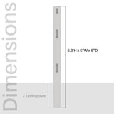 Aleko 5 in. x 5 in. x 5.3 ft. Vinyl Fence End Post for 3-Rail Fencing – White