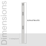 Aleko 5 in. x 5 in. x 5.3 ft. Vinyl Fence 3-Way Post for 3-Rail Fencing – White