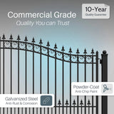 Aleko Steel Dual Swing Driveway Gate - PRAGUE Style - 12 x 6 Feet