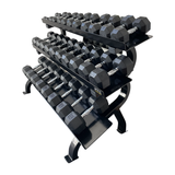 VTX by Troy 5 lbs to 75 lbs 8 Sided Rubber Encased Dumbbell Set with Rack