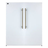 FORNO Maderno 60" 27.2 cu.ft. Convertible Refrigerator and Freezer with Grill Trim Kit in White with Antique Brass Handles, FFFFD1722-60SG-WHT