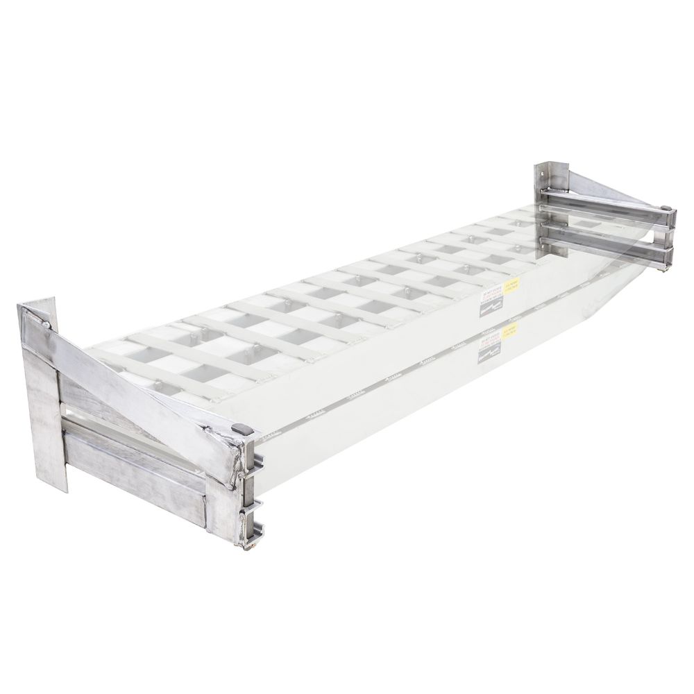 Loading Ramp Storage Brackets for Step Deck Trailers without Knee Braces