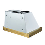 FORNO Vittorio 36" 600 CFM Wall Mount Range Hood in White and Antique Brass Trim with Remote Control, FRHWM5078-36WHT