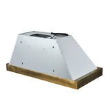FORNO Vittorio 48" 600 CFM Wall Mount Range Hood in White and Antique Brass Trim with Remote Control, FRHWM5078-48WHT