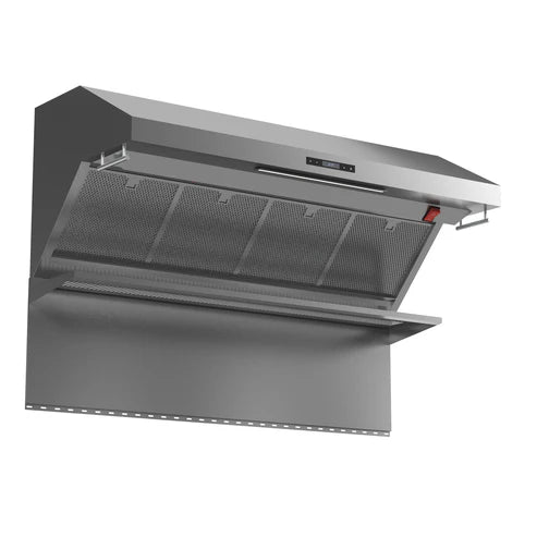 FORNO Savona 60" 1200 CFM Wall Mount Range Hood with Backsplash, Warming Lamp and Shelf, FRHWM5029-60HB