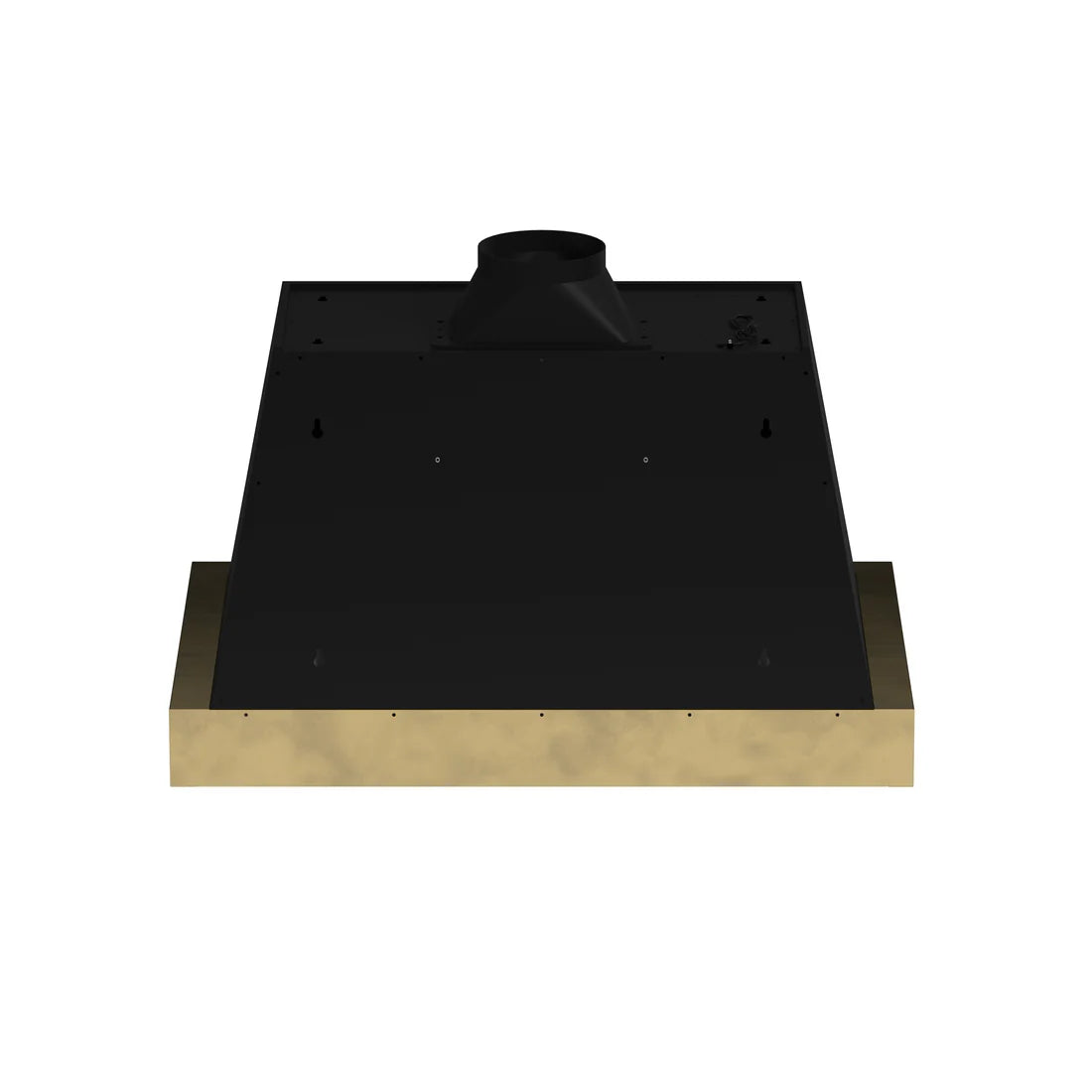 FORNO Vittorio 36" 600 CFM Wall Mount Range Hood in Black and Antique Brass Trim with Remote Control, FRHWM5078-36BLK