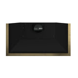 FORNO Vittorio 48" 600 CFM Wall Mount Range Hood in Black and Antique Brass Trim with Remote Control, FRHWM5078-48BLK