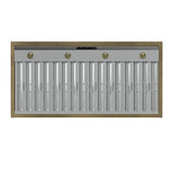 FORNO Vittorio 48" 600 CFM Wall Mount Range Hood in White and Antique Brass Trim with Remote Control, FRHWM5078-48WHT