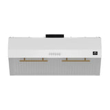 FORNO Espresso Bari 30" 400 CFM Under Cabinet Range Hood in White with Silver Handles, FRHUC5255-30WHT