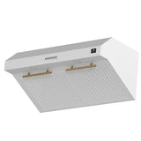 FORNO Espresso Bari 30" 400 CFM Under Cabinet Range Hood in White with Silver Handles, FRHUC5255-30WHT