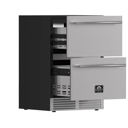 FORNO Cosenza 24" 4.69 cu.ft. Built-In Indoor/Outdoor Drawer Freezer with Ice Maker, FDRBI1838-24S