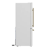 FORNO Espresso Milano 31" 17.2 cu. ft. Left Swing Refrigerator and Bottom Freezer with Ice Maker in White and Silver Handles, FFFFD1786-31WHT