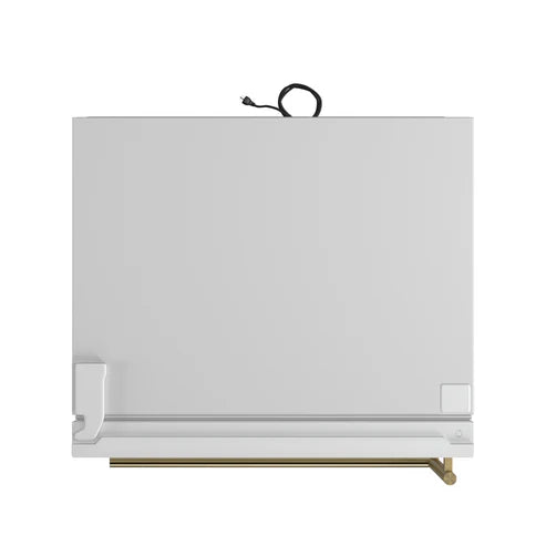 FORNO Espresso Milano 62" 34.4 cu. ft. Side-By-Side Refrigerator with Ice Maker in White with Antique Brass Accents, FFFFD1787-60WHT