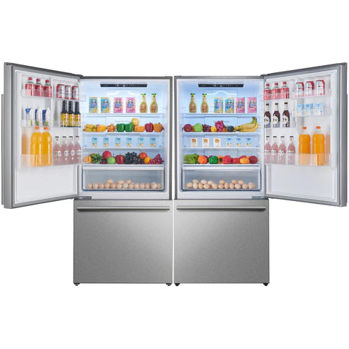 FORNO Espresso Milano 62" 34.4 cu. ft. Side-By-Side Refrigerator with Ice Maker in Stainless Steel, FFFFD1787-60S