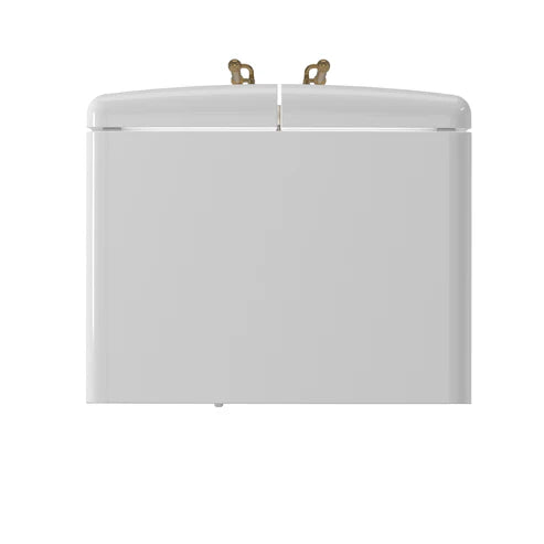 FORNO Espresso Luigi 33" 18 cu. ft. French Door Refrigerator in White with Antique Brass Handles, FFFFD1791-33WHT