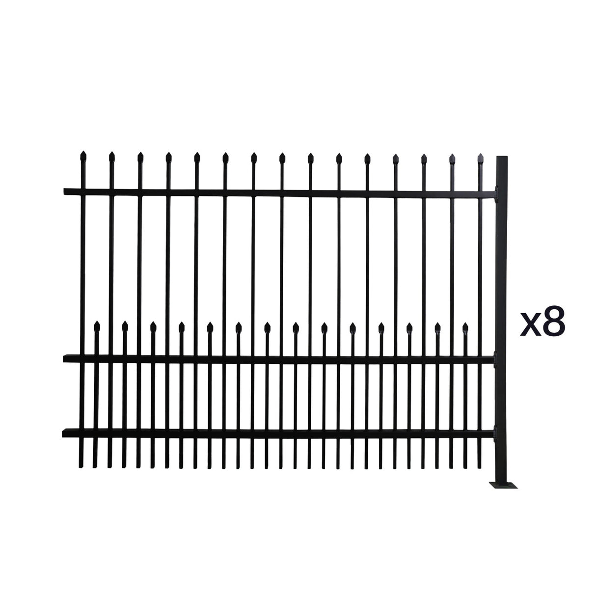 Aleko Commercial Grade 8-Panel Galvanized Steel Fence Kit - Riga – 8x6 ft. (each)