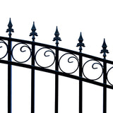 Aleko Steel Dual Swing Driveway Gate - LONDON Style - 12 ft with Pedestrian Gate - 5 ft