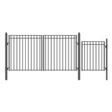 Aleko Steel Dual Swing Driveway Gate - MADRID Style - 12 ft with Pedestrian Gate - 5 ft