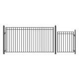 Aleko Steel Single Swing Driveway Gate - MADRID Style - 12 ft with Pedestrian Gate - 5 ft