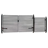 Aleko Steel Dual Swing Driveway Gate - MILAN Style - 12 ft with Pedestrian Gate - 5 ft