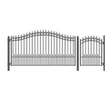 Aleko Steel Single Swing Driveway Gate - PRAGUE Style - 12 ft with Pedestrian Gate - 5 ft