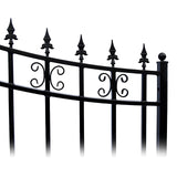 Aleko Steel Dual Swing Driveway Gate - ST. LOUIS Style - 12 ft with Pedestrian Gate - 5 ft