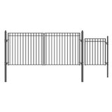 Aleko Steel Dual Swing Driveway Gate - MADRID Style - 14 ft with Pedestrian Gate - 5 ft